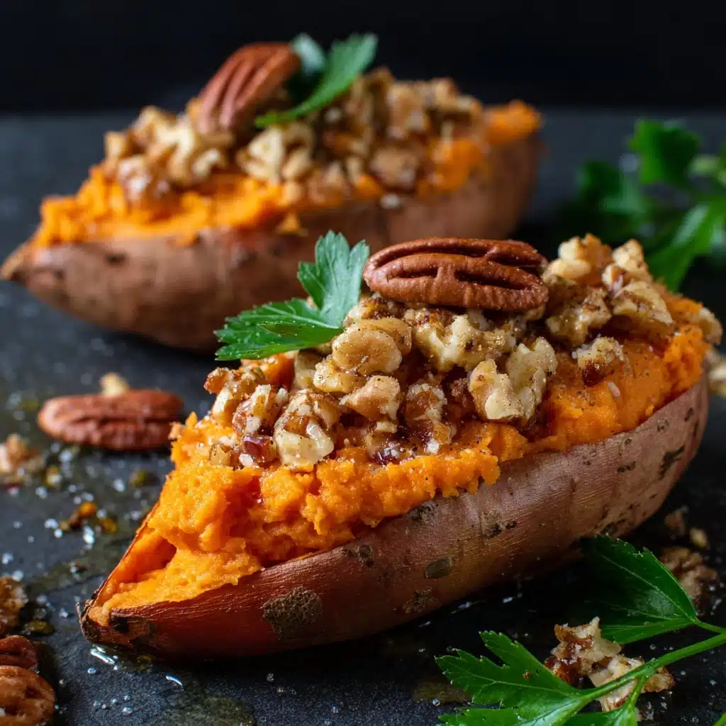 Twice Baked Sweet Potatoes with Pecan Streusel Recipe - Recipe Image