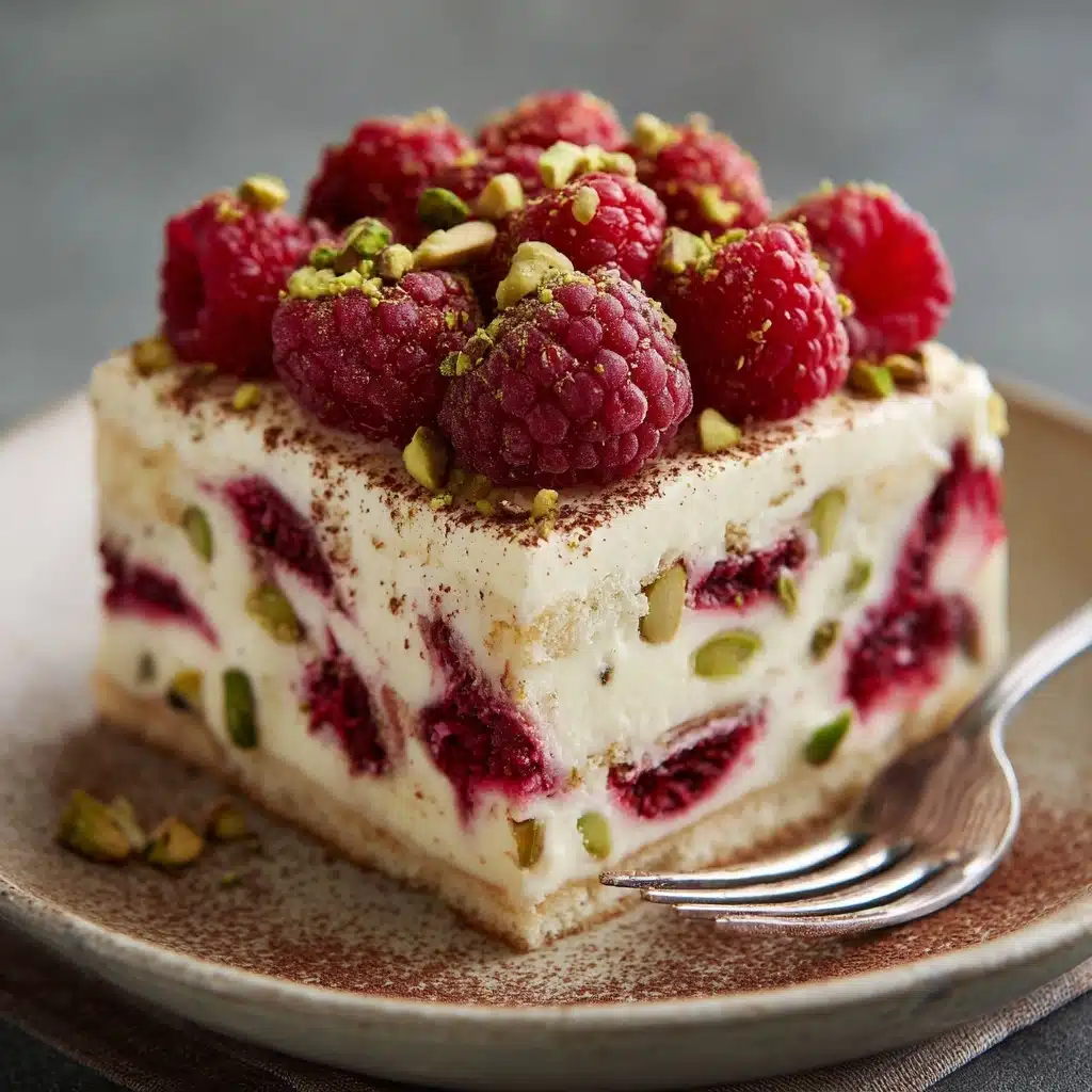 White Chocolate Raspberry Pistachio Tiramisu Recipe - Recipe Image