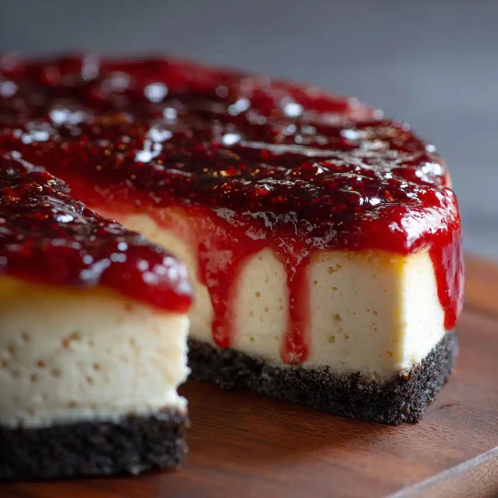 Decadent Chocolate Strawberry Swirl Cheesecake Recipe - Recipe Image
