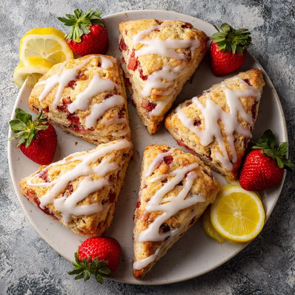 Strawberry Scones with Lemon Glaze Recipe - Recipe Image