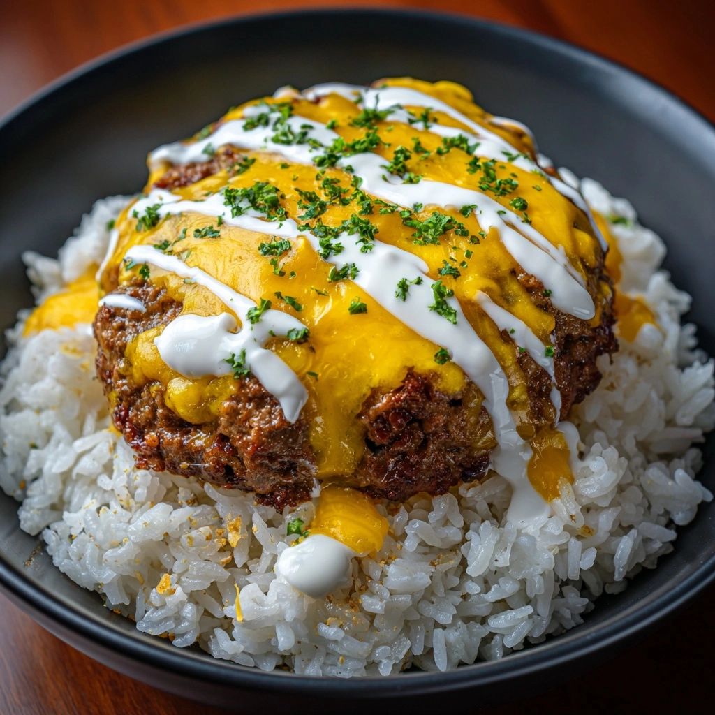 Garlic Butter Beef and Rice Skillet with Cheddar Parmesan Sauce Recipe - Recipe Image