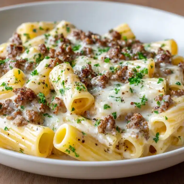 Loaded Cheeseburger Alfredo Pasta Recipe