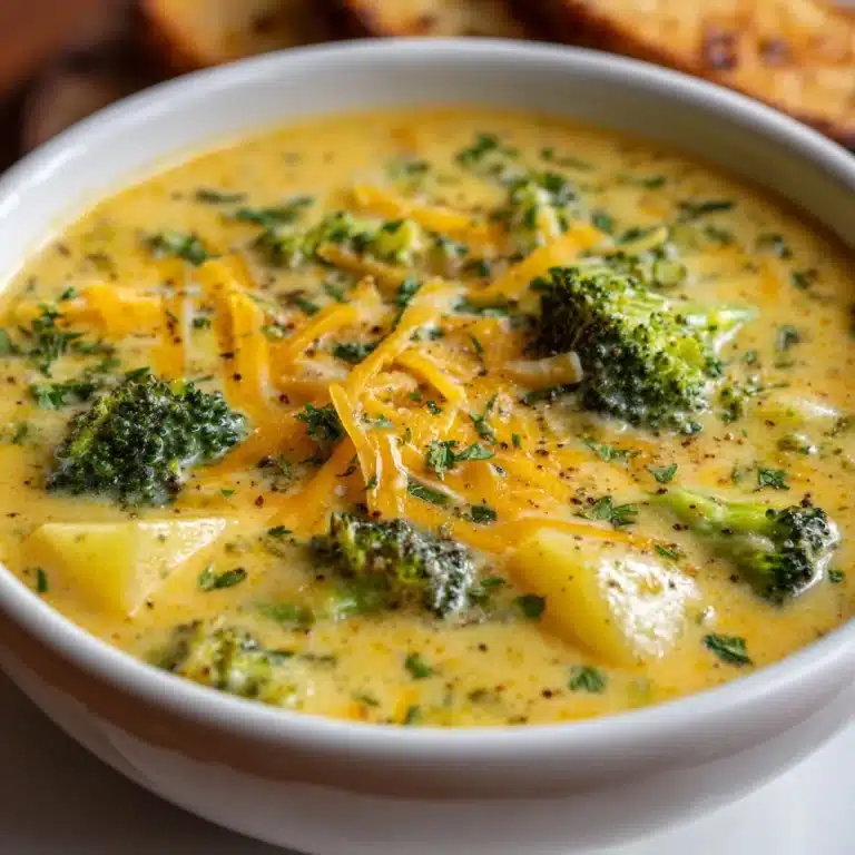 Crockpot Potato Broccoli Cheddar Soup Recipe