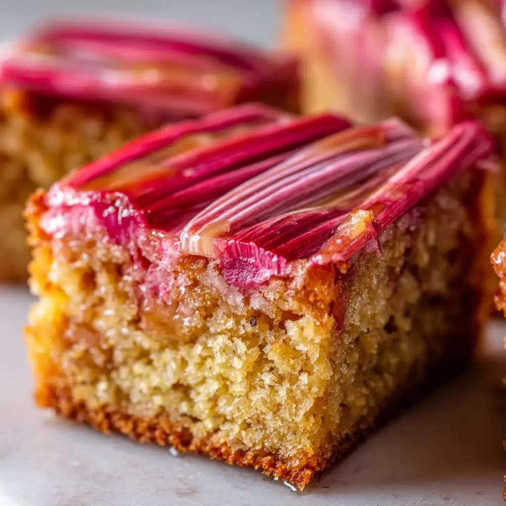 Upside-Down Rhubarb Cake with Caramel Swirls Recipe - Recipe Image