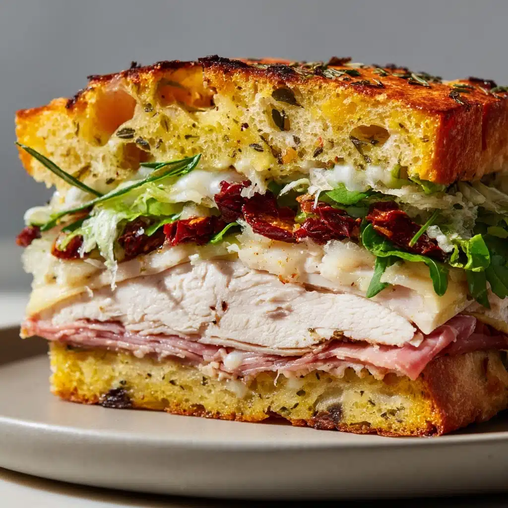 Trader Joe’s Sun-Dried Tomato Focaccia Turkey Sandwich Recipe - Recipe Image
