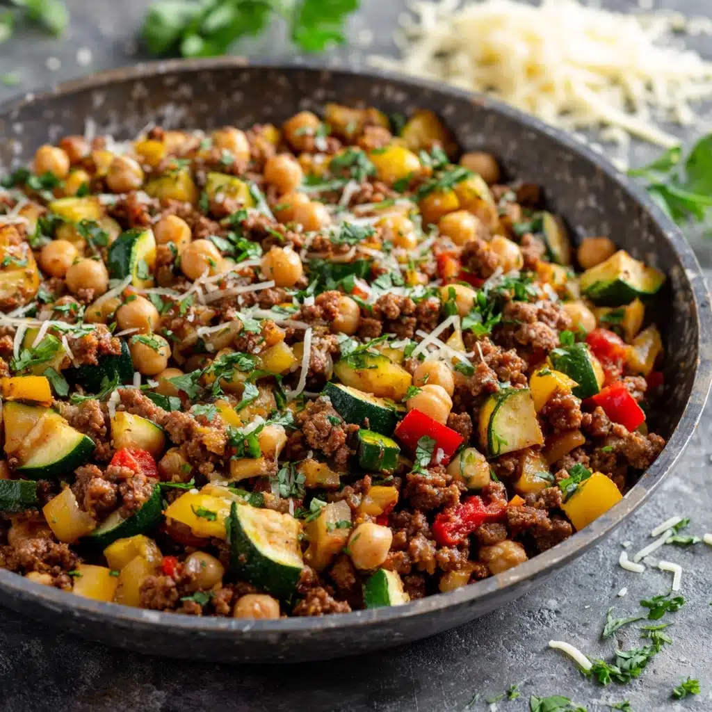 Ground Turkey Zucchini Chickpea Skillet Recipe - Recipe Image