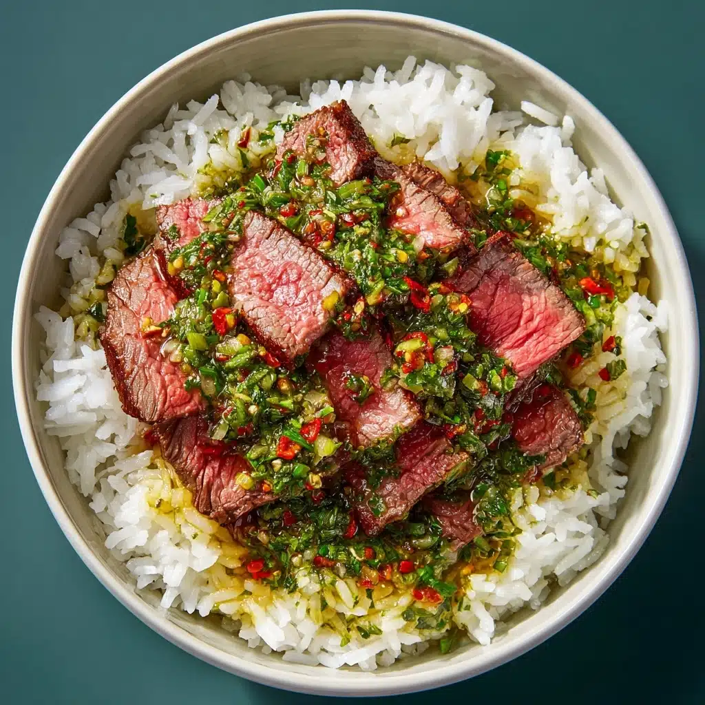 Steak Rice Bowls with Chimichurri Sauce Recipe - Recipe Image