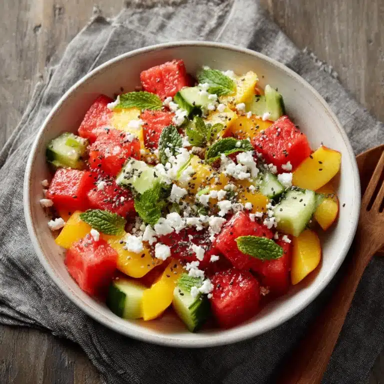 Summer Peach Watermelon Salad Recipe
