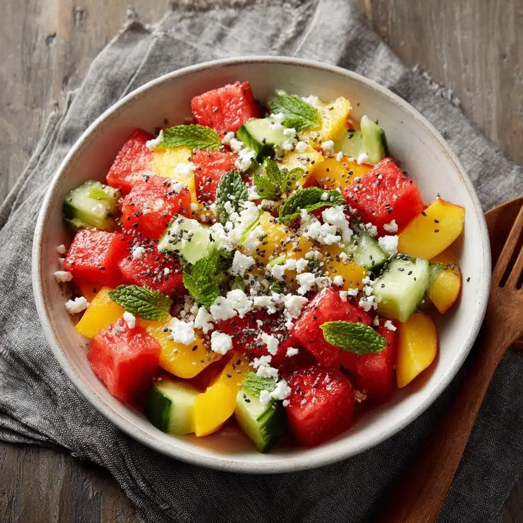 Summer Peach Watermelon Salad Recipe