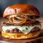 Caramelized Onion and Cheese Burgers Recipe