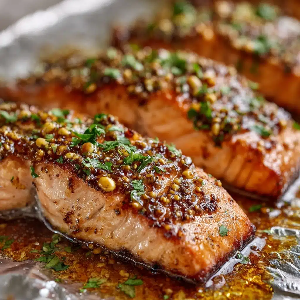 Honey Mustard Salmon In Foil Recipe - Recipe Image