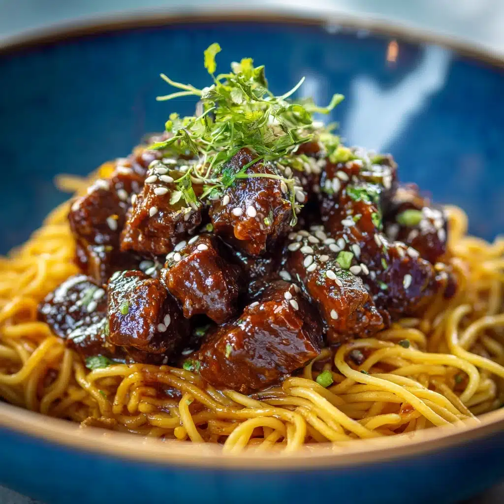 Sweet and Spicy Garlic Steak Pasta Recipe - Recipe Image