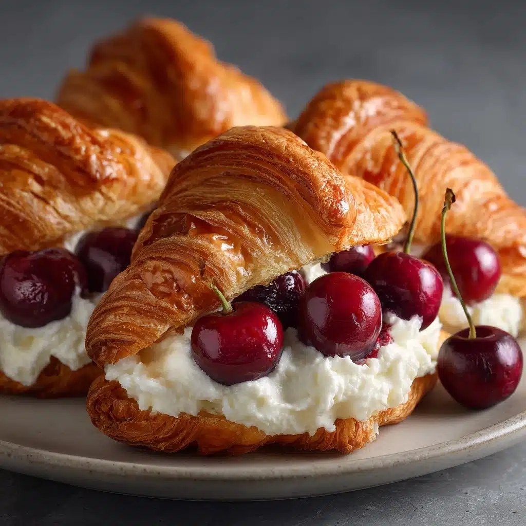 Air Fryer Cherry Cream Cheese Croissants Recipe - Recipe Image