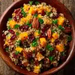 Roasted Pumpkin, Pecan & Cranberry Quinoa Salad Recipe