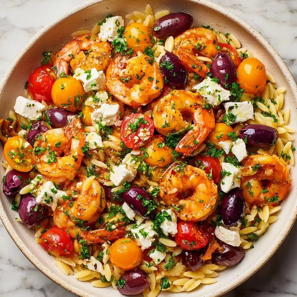 Greek Shrimp Orzo with Feta, Olives, and Tomatoes Recipe - Recipe Image