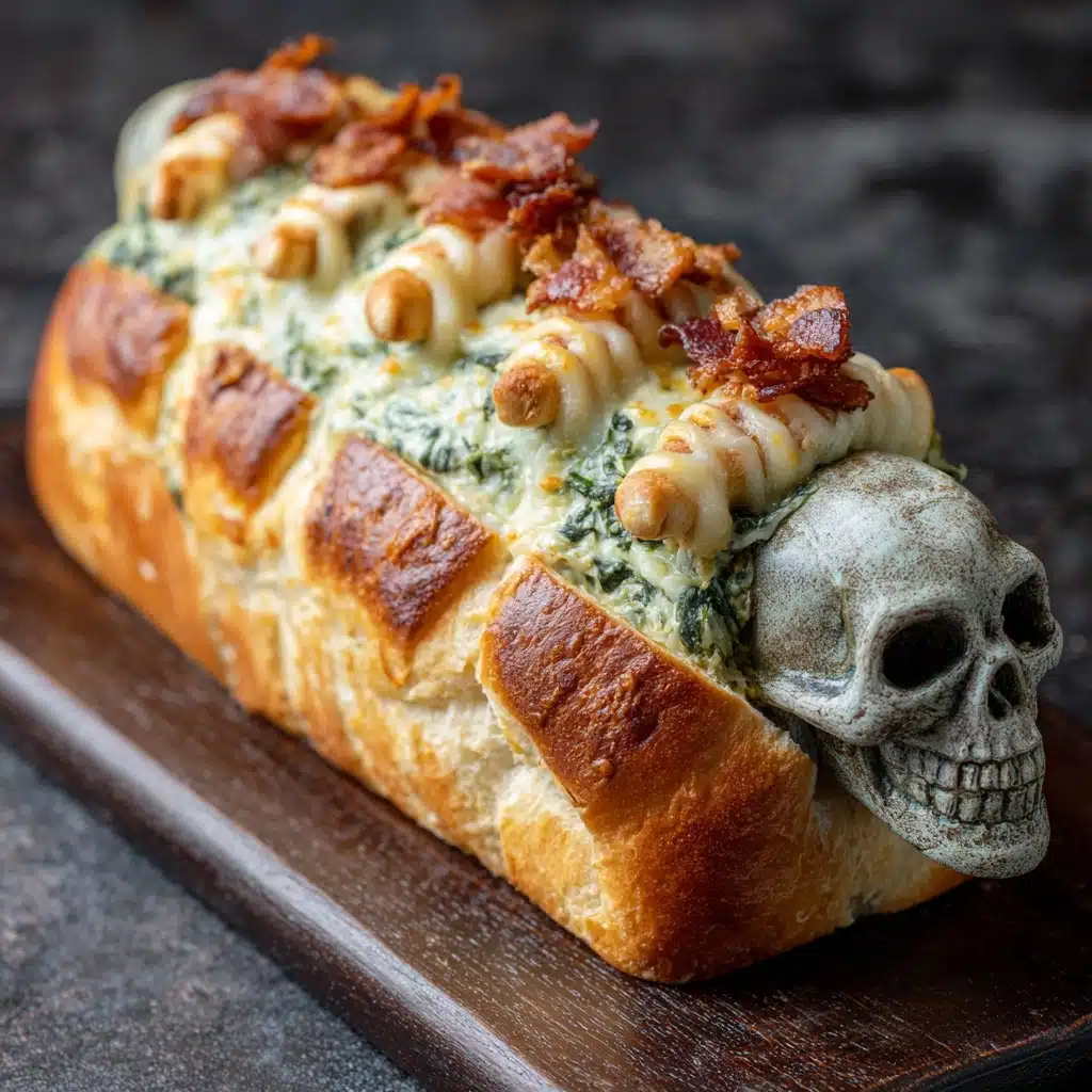 Halloween Lipton Spinach Dip in a Coffin Bread Bowl Recipe - Recipe Image