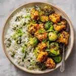 Air Fryer Sweet Chili Chicken and Brussels Sprouts Recipe