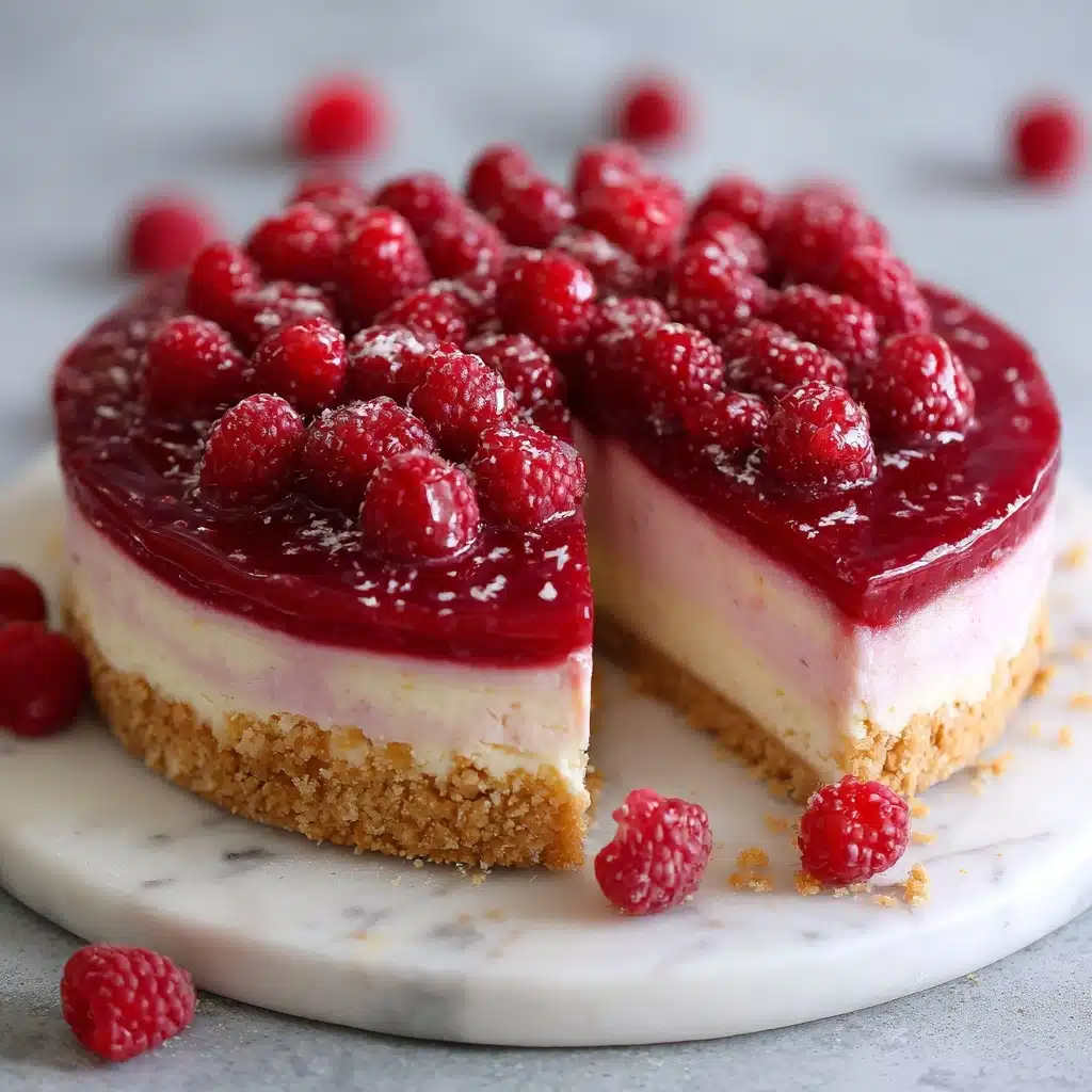 Easy Baked Raspberry Cheesecake Recipe - Recipe Image
