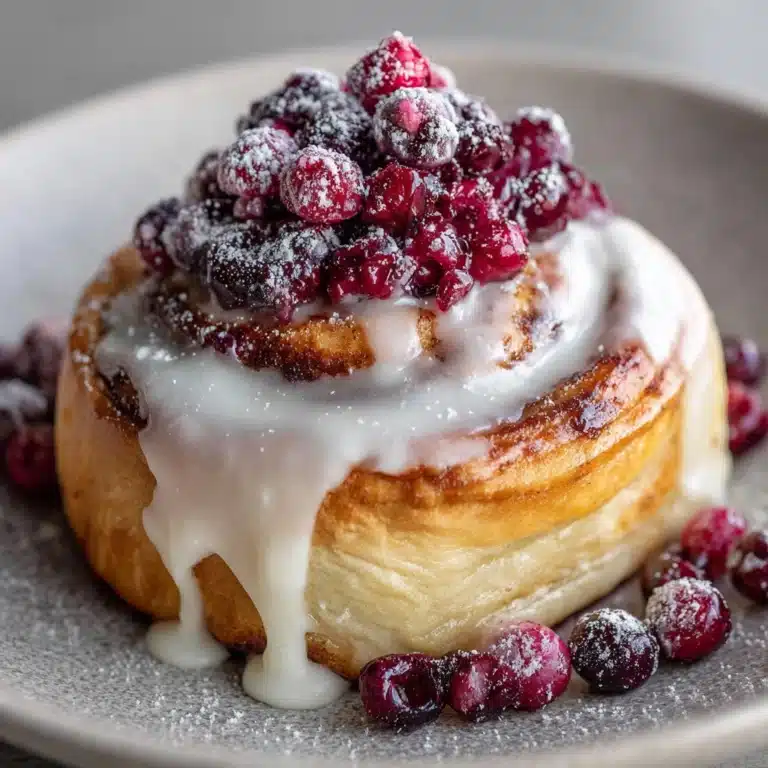 Cream Cheese Danishes with Sugared Cranberries and Vanilla Butter Glaze Recipe