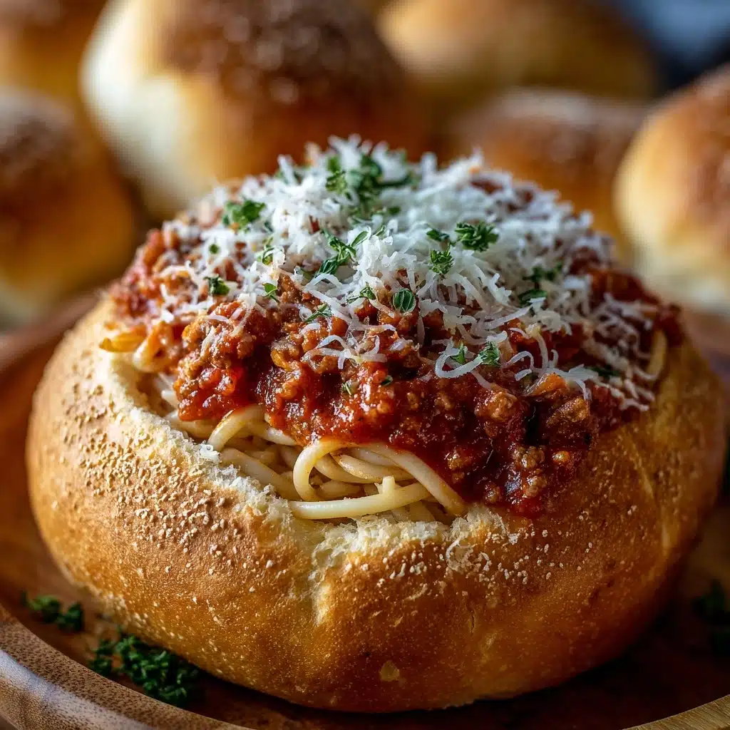 Spaghetti Bread Bowls Recipe