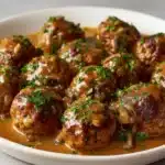 Savory Beef Meatballs in Mushroom Sauce Recipe