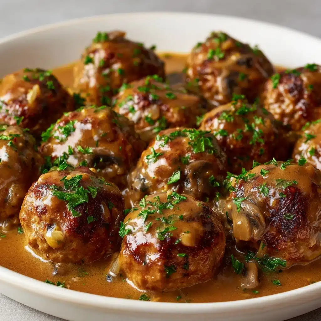 Savory Beef Meatballs in Mushroom Sauce Recipe