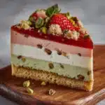 Strawberry Pistachio Mousse Cake Recipe