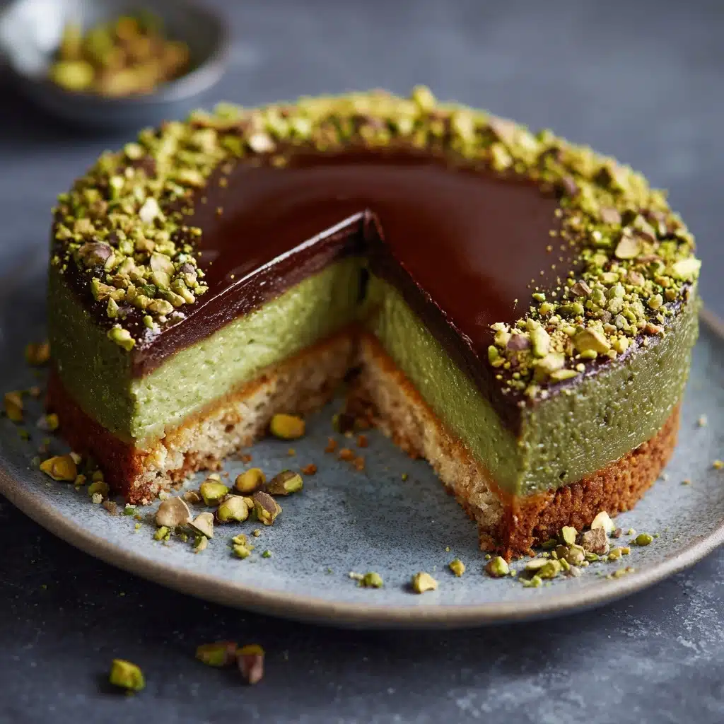 Pistachio Cake with Chocolate Ganache Recipe - Recipe Image