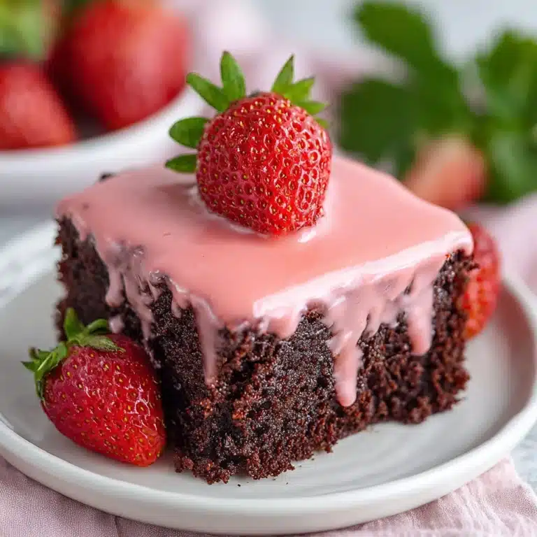 Strawberry Brownies with Pink Glaze Recipe