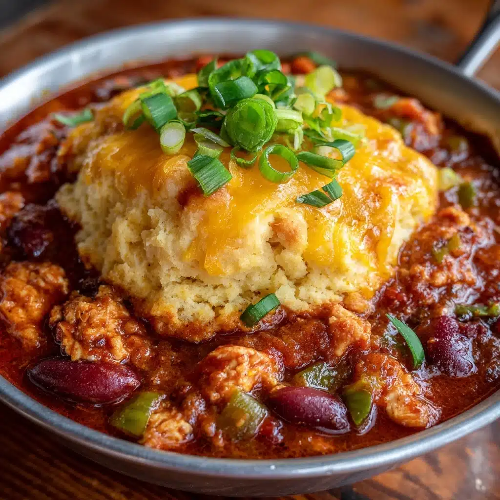 Chipotle Chicken Chili with Cheddar Bay Biscuit Topping Recipe - Recipe Image