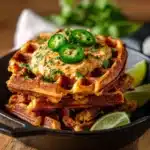 Waffles with Turkey Chile Con Queso Dip Recipe