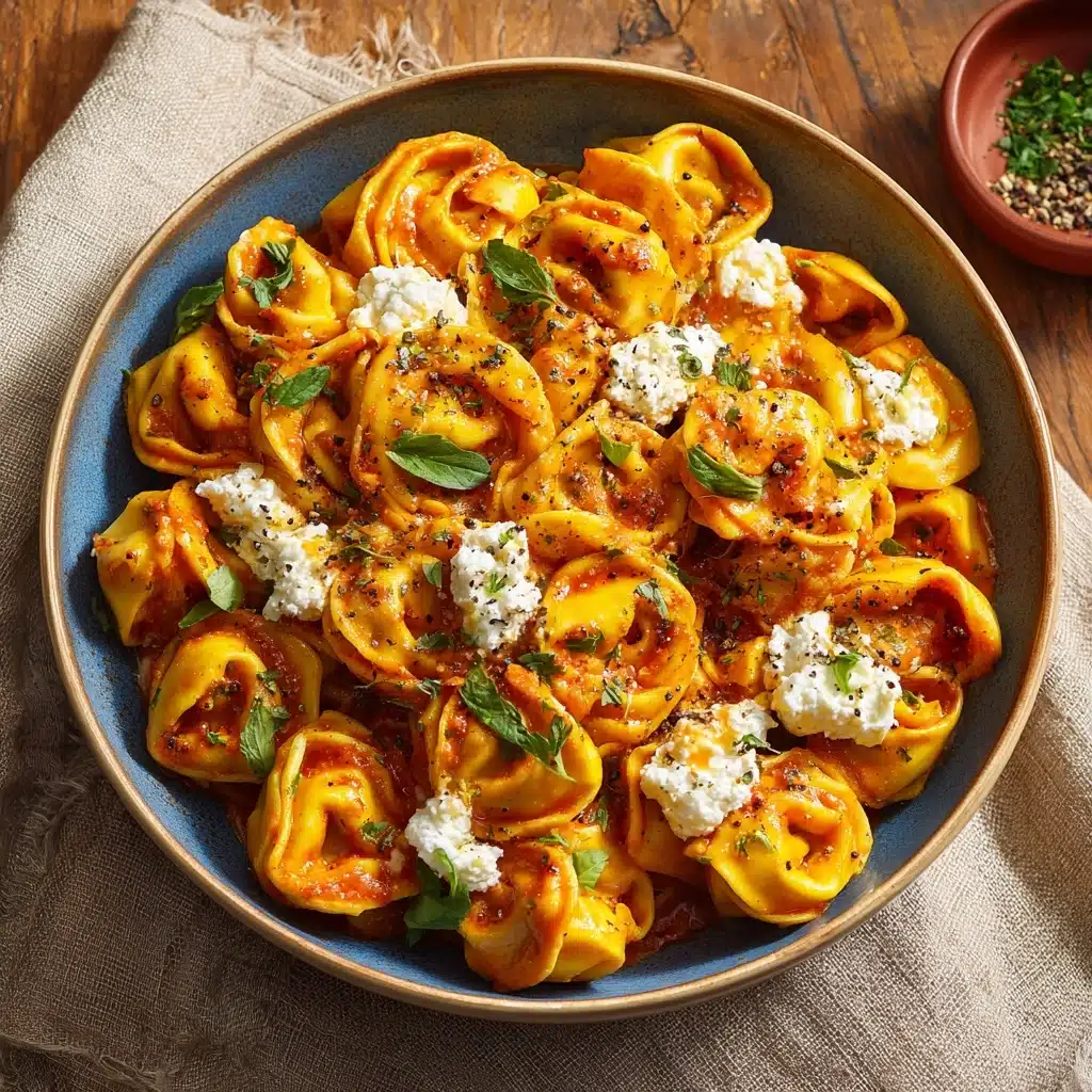 Tortellini with Roasted Red Pepper Sauce Recipe - Recipe Image