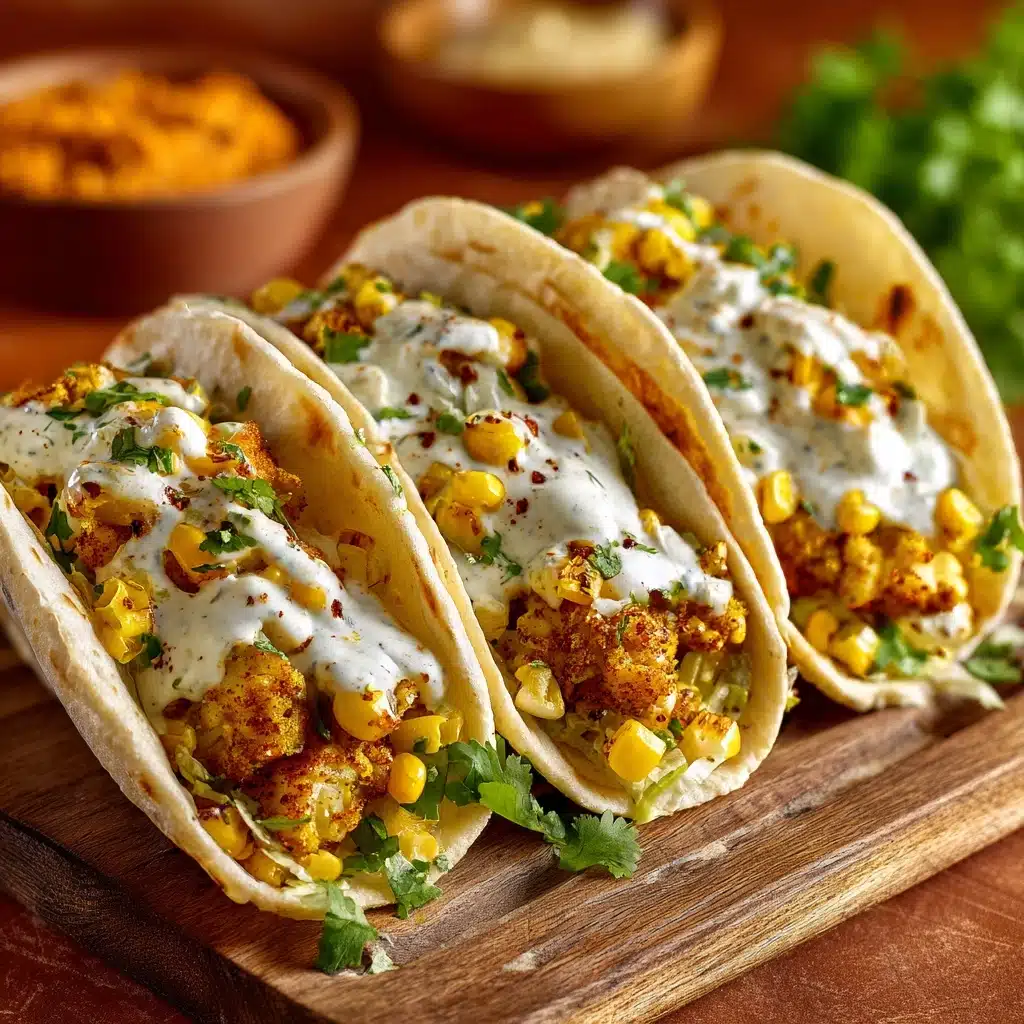 Fried Chicken Street Corn Tacos with Jalapeño Lime Recipe