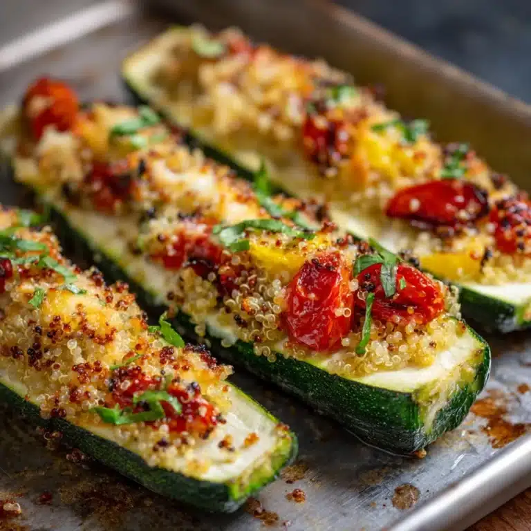 Bruschetta Quinoa Zucchini Boats Recipe