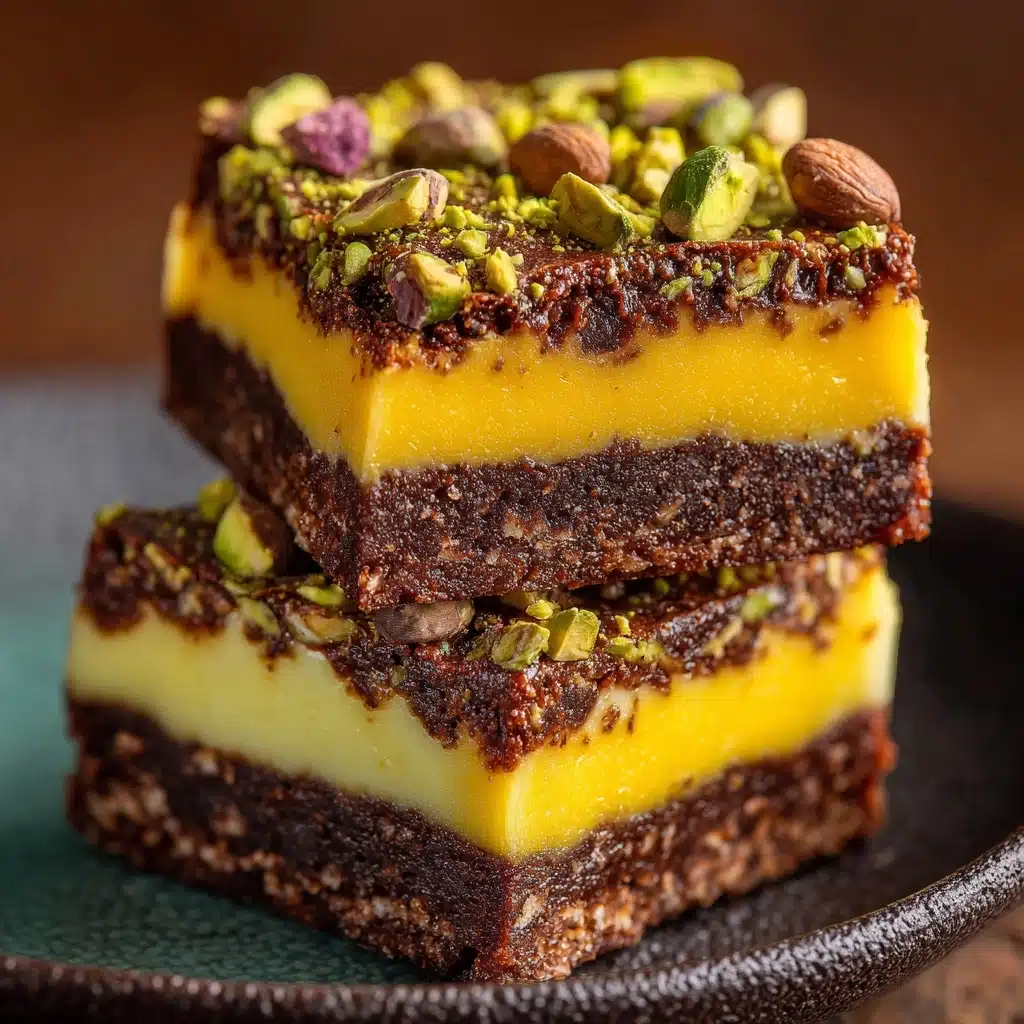 Pistachio Kunafa Brownies Recipe - Recipe Image
