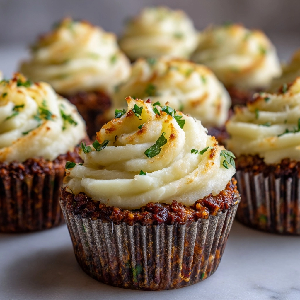 Meatloaf Cupcakes with Whipped Potato Topping Recipe - Recipe Image