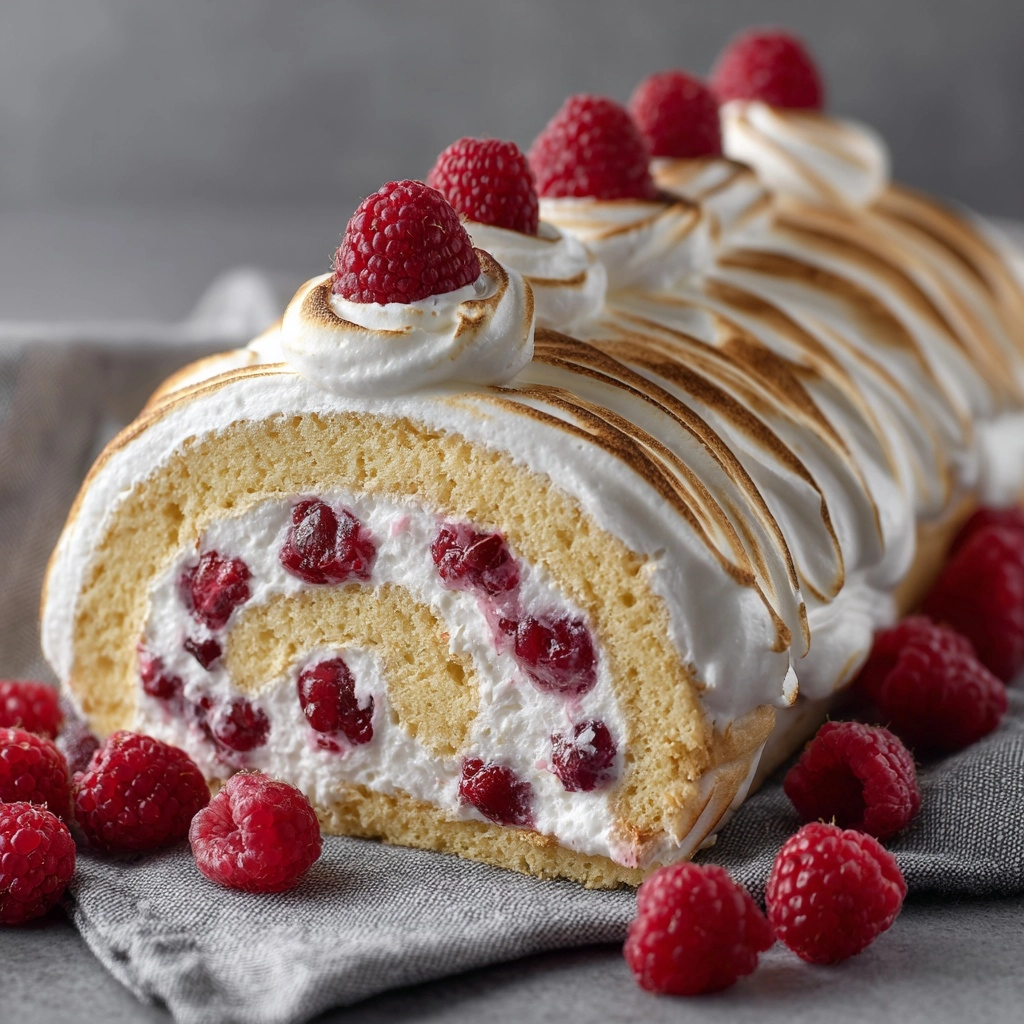 Raspberry Meringue Roulade Recipe - Recipe Image