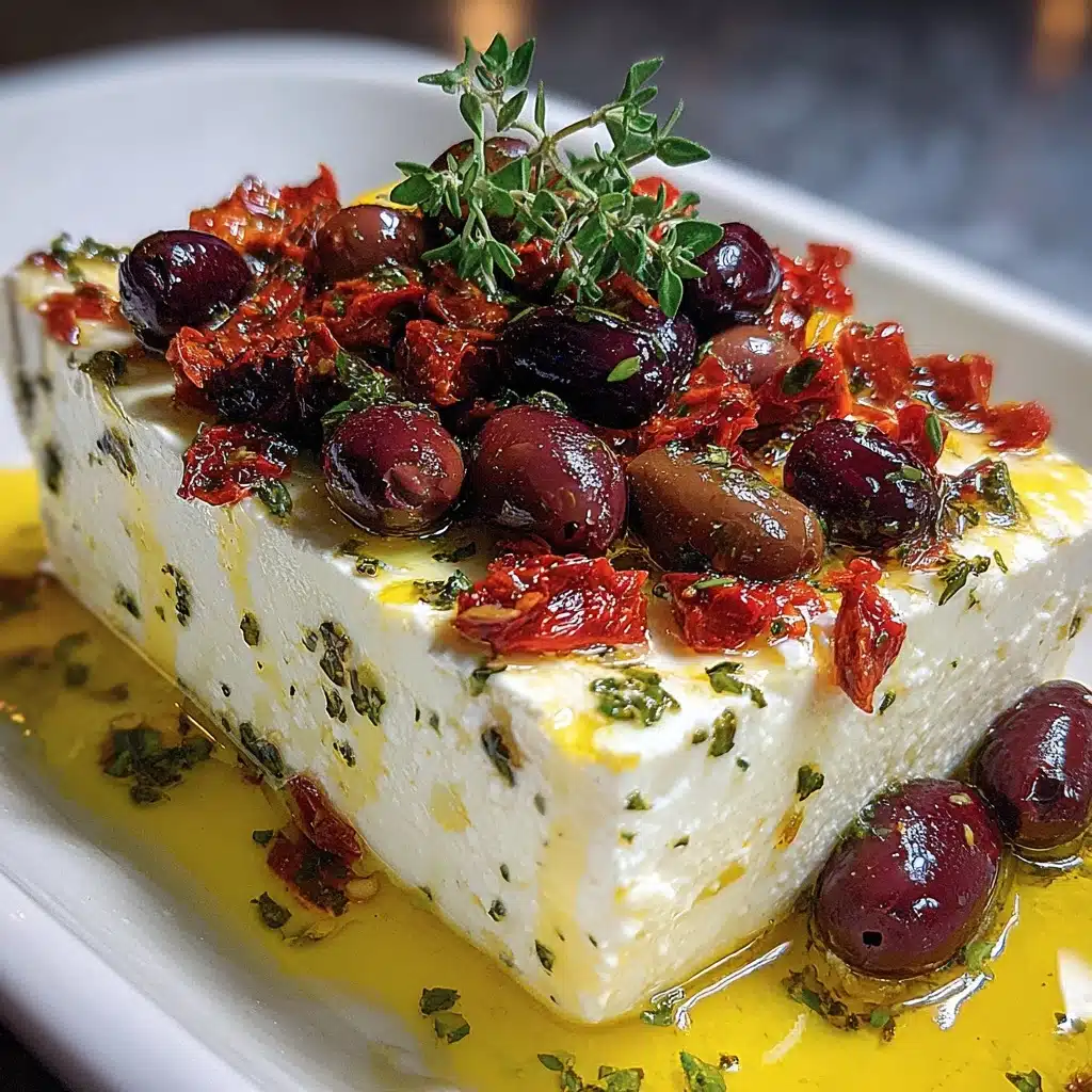 Baked Feta with Olives and Sun-Dried Tomatoes Recipe - Recipe Image