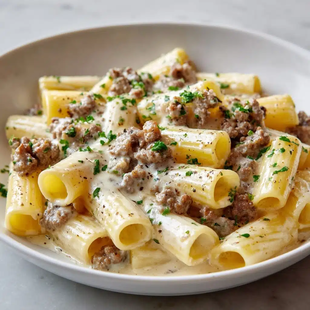 Loaded Cheeseburger Alfredo Pasta Recipe - Recipe Image