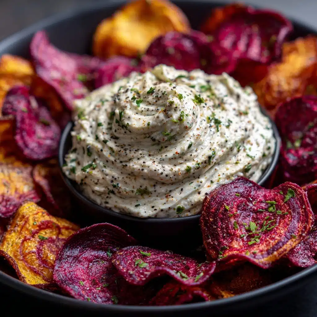 Roasted Beet Chips with Whipped Feta Dip Recipe - Recipe Image