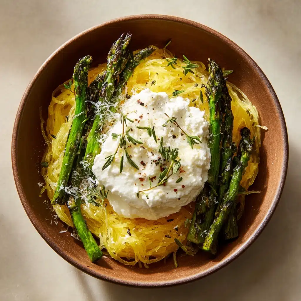Spaghetti Squash with Asparagus, Ricotta, Lemon, and Thyme Recipe