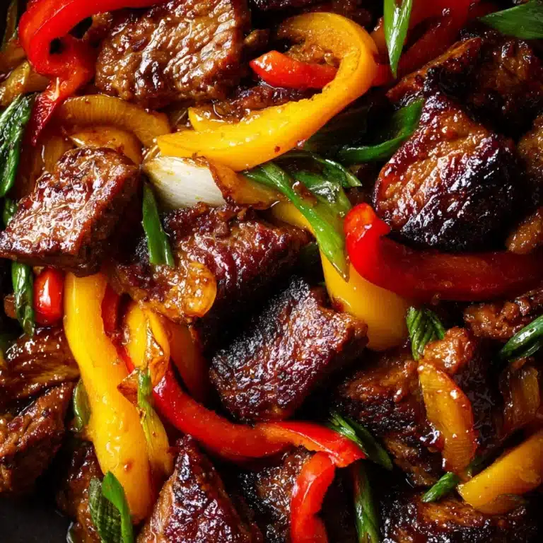 Air Fryer Honey Garlic Steak Sweet Pepper Bites Recipe