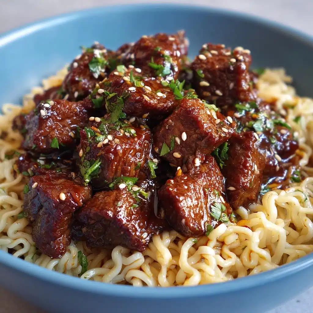 Sweet and Spicy Garlic Steak Pasta Recipe - Recipe Image