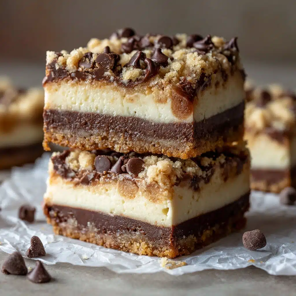 Peanut Butter Chocolate Chip Cookie Cheesecake Bars Recipe - Recipe Image