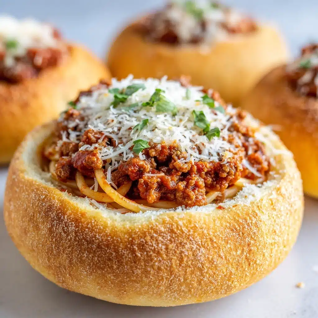 Spaghetti Bread Bowls Recipe - Recipe Image