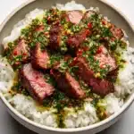 Steak Rice Bowls with Chimichurri Sauce Recipe