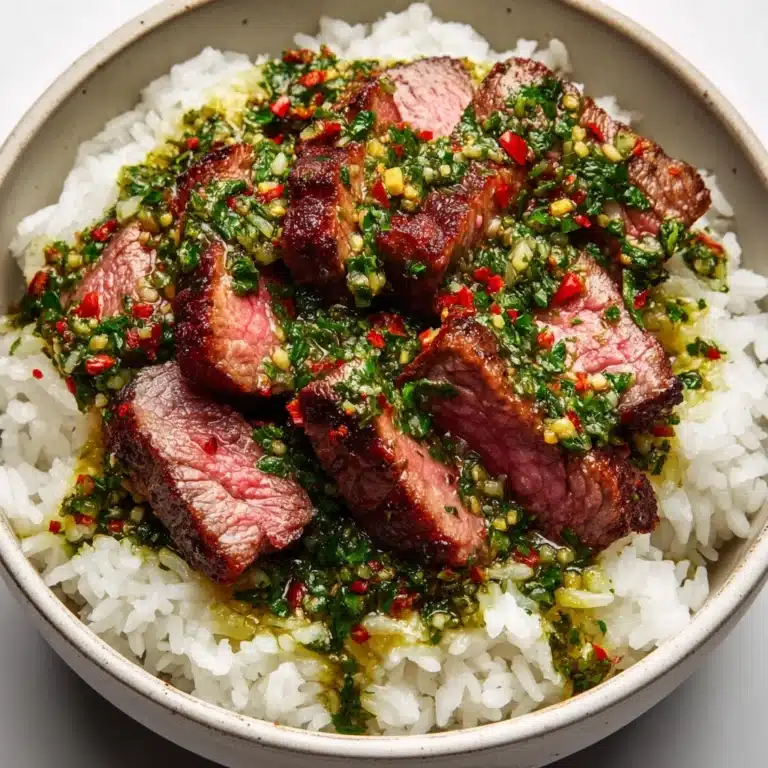 Steak Rice Bowls with Chimichurri Sauce Recipe