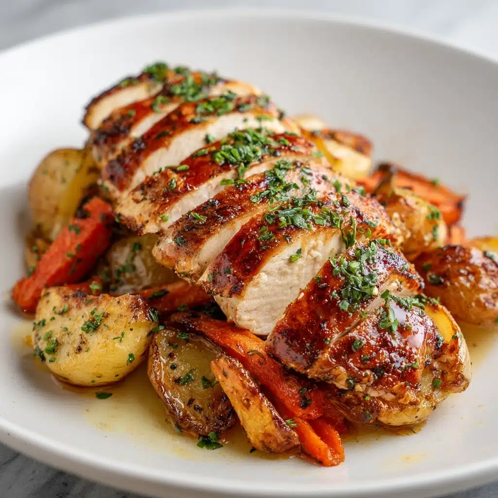 One Pan Herb Roasted Vegetables & Chicken Recipe - Recipe Image