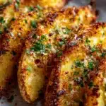 Baked Garlic Parmesan Potato Wedges Recipe