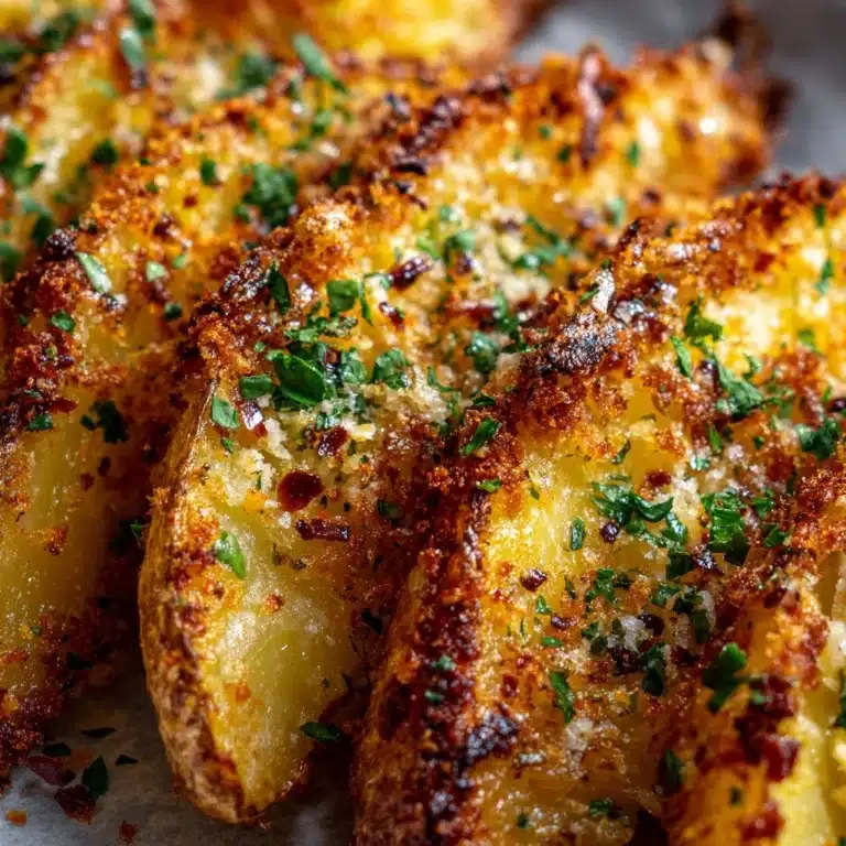 Baked Garlic Parmesan Potato Wedges Recipe